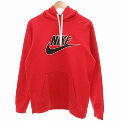 ナイキ NIKE スウェットパーカー フーディー プルオーバー 裏起毛 ビッグロゴ L 赤 レッド /UO