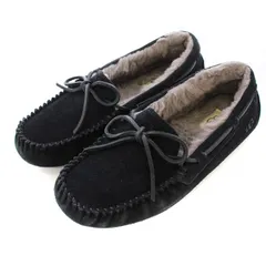 アグ UGG ダコタ Dakota 1107949 モカシン ローファー ムートン スエード 23cm 黒 ブラック /KU ■OF