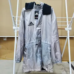 【30日まで年末感謝プライス】90s adidas デサント時代 ナイロンジャケット ベンチコート AD-1870（シルバー）L-O デッドストック
