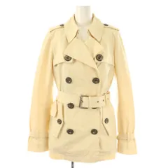 バーバリーブルーレーベル BURBERRY BLUE LABEL トレンチコート スプリングコート ダブル 38 アイボリー /DO ■GY53