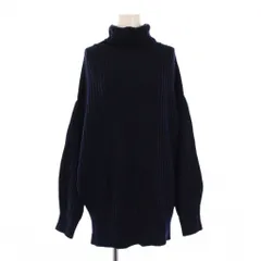 イエナ IENA 23AW CODE ビッグプルオーバー リブニット セーター 長袖 タートルネック ワンカラー ウール F 紺 ネイビー 23080900221040 /BB