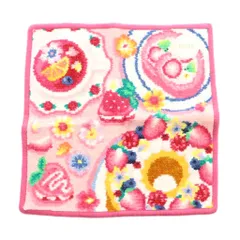 フェイラー FEILER ストロベリーティータイム タオルハンカチ 総柄 ピンク /MI ■OS ■SH