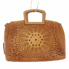 ピコリノス  PIKOLINOS ハンドバッグ トートバッグ レザー カットワーク キャメル /TK