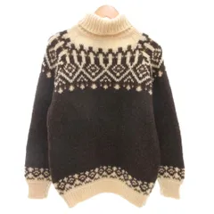 ストビ STOBI ニット セーター タートルネック ノルディック柄 長袖 L 茶 ブラウン /AE ■GY01