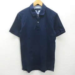 G■トミーヒルフィガー/TOMMYHILFIGER 半袖ポロシャツ/鹿の子地【M】紺/men's/46【中古】■