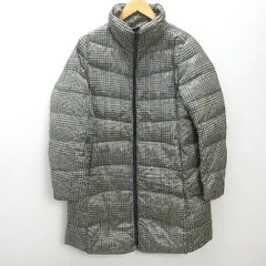 G■ユニクロ/UNIQLO ウルトラライトダウンコート/217-079942 千鳥柄【XL】白黒系/LADIES/K27【中古】■