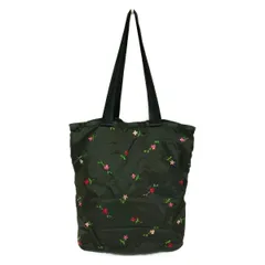 LESPORTSAC(レスポートサック) トートバッグ - 黒×グリーン×マルチ 花柄/刺繍