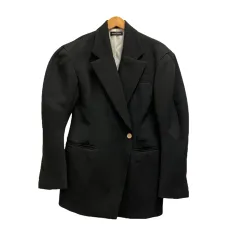 メゾンスペシャル MAISON SPECIAL 21AW テーラードジャケット 長袖 コクーンスリーブ 無地 スリット 21221115106 F 黒 ブラック 金 ゴールド レディースのサムネイル