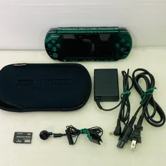 【動作確認済み】【新品バッテリー付】PSP本体 [スピリティッド・グリーン] PSP-3000 メモリーカード付／ポーチ付／イヤホン付／ACアダプター付 BK3
