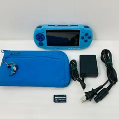 【動作確認済み】【新品バッテリー付】PSP本体 [バイブラント・ブルー] PSP-3000 メモリーカード付／ポーチ付／ACアダプター付 BK6