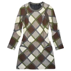 COMME des GARCONS JUNYA WATANABE(コムデギャルソンジュンヤワタナベ) 13AW Diagonal Check Round Neck L/S Wool Dress 斜めチェック ラウンドネック 長袖 ウール ワンピース