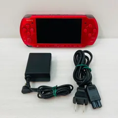 【動作確認済み】【新品バッテリー付】【難あり】PSP本体 [ラディアント・レッド] PSP-3000 メモリーカード付／ACアダプター付 BK8