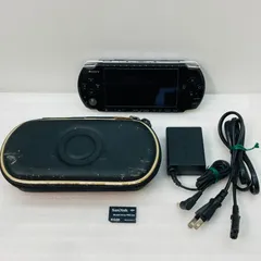 【動作確認済み】【新品バッテリー付】PSP本体 [ピアノ・ブラック] PSP-3000 メモリーカード付／ポーチ付／ACアダプター付 BK10