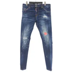 ディースクエアード DSQUARED2 24SS DARK NEON SPLASH WASH SEXY TWIST JEANS デニムパンツ ジーンズ 46 インディゴ S74LB1457 国内正規