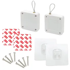 設置簡単 両面テープ付き ホワイト ドア用 軽い引き戸 室内の引き戸が自動で閉まる ワイヤーとゼンマイで扉を閉じる 2点 自動ドアクローザー 家庭用引戸クローザー オーディオファン