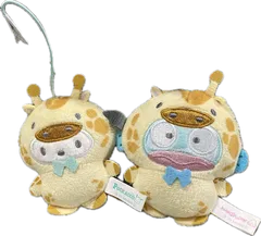 【送料無料】サンリオキャラクターズ　動物着ぐるみマスコット〜キリン編　ポチャッコとハンギョドン