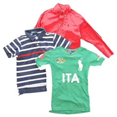 ポロ バイ ラルフローレン Polo by Ralph Lauren キッズ トップス 3点セット ポロシャツ カットソー シャツ 4 5 赤 緑 紺 0808 IBO73