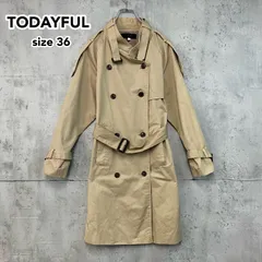 TODAYFUL トゥデイフル スタンドカラー トレンチコート スプリングコート ロングコート ベージュ 36 S コットン100% ライナーなし ダブルボタン 羽織り NO.11610002 ★ ◇■