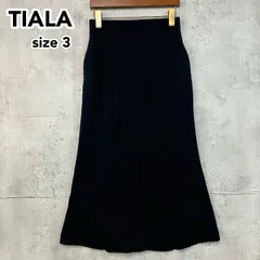 TIARA ティアラ マーメイドスカート フレアスカート ロングスカート 黒 ブラック サイズ3 メルローズ A0127US 403 キレイめ カジュアル フォーマル オケージョン ウエストゴム ジップ 美シルエット ★ ◇■