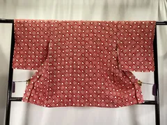 羽織/未使用品/正絹/絞り/赤×白/紐なし/美品/仕立上がり/10968