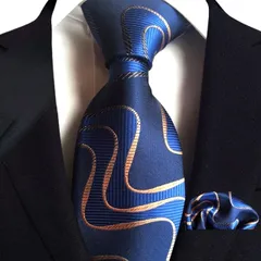 【２点セット】ネクタイ＆ポケットチーフ　個性的なデザイン　ブルー　ネイビー　紺色　披露宴　結婚式　二次会　パーティ　卒業式　成人式　フォーマル　ビジネス　成人式　発表会　　メンズスーツ小物　おしゃれネクタイ