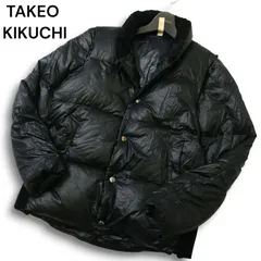 TAKEO KIKUCHI タケオキクチ 秋冬 袖着脱可★ フェイク ファー ダウン パファー ジャケット Sz.1 メンズ 黒のサムネイル