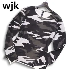 wjk ダブルジェイケイ 迷彩 カモフラ柄 総柄★ カットオフ スウェット 長袖 カットソー ロンTシャツ Sz.L メンズ 日本製のサムネイル