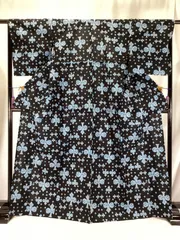 浴衣/ゆかた/美品/綿/紺/手洗い可/既製品/仕立上がり/適応身長157～161㎝/11891