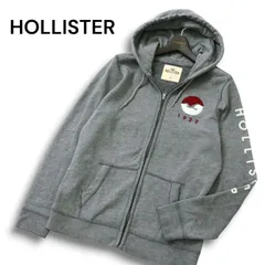 HOLLISTER ホリスター 秋冬 ロゴ 裏起毛★ パーカー ジップアップ フーディー スウェット Sz.M メンズ 灰 グレー