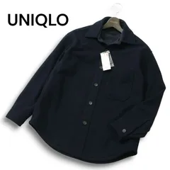 【新品 未使用】 UNIQLO ユニクロ 秋冬★ 長袖 オーバーシャツ ジャケット Sz.S メンズ 紺 ネイビー