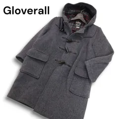 英国製 60s~70s★ Gloverall グローバーオール 裏地チェック★ウール ダッフルコート Sz.15 170cm メンズ グレー ビンテージ