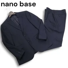 nano base ナノユニバース 通年 背抜き★ シャドーストライプ セットアップ スーツ Sz.S　メンズ ネイビー ビジネスのサムネイル