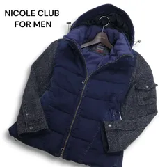 21AW★ NICOLE CLUB FOR MEN ニコルクラブ フォーメン 秋冬 袖フリース★ デニム ダウン ジャケット Sz.48　メンズ