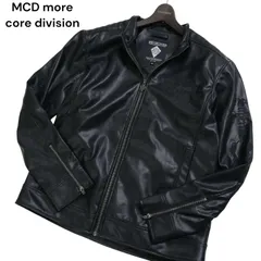 美品 25AW★ MCD more core division 今期! トライバル スネーク刺繍★ PUレザー ライダース ジャケット Sz.XL　メンズ 黒