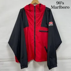 ＵＳフルギ 90's Marlboroマルボロ ナイロン ジャケット フルジップ フード ロゴ パッチ ワッペン USA製 メンズ XL ISItems【USED】【古着】【中古】50148107