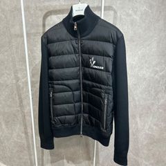 極美品】 MONCLER モンクレールダウンマフラーロゴワッペン黒ブラック