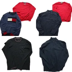 古着卸 まとめ売り トミーヒルフィガー セーター 6枚セット (メンズ L ) フラッグタグ プルオーバー ハーフジップ ニット 中古 古着 NC8144