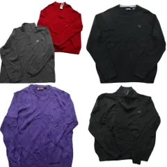 古着卸 まとめ売り チャップス CHAPS セーター 5枚セット (メンズ L ) デッドストック ハーフジップ ニット プルオーバー 中古 古着 NC8169