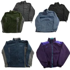 古着卸 まとめ売り コロンビア フリース MIX 6枚セット (メンズ L ) 白タグ 90’s フルジップ パープル 中古 古着 NC8254