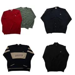 古着卸 まとめ売り ラコステ セーター 5枚セット (メンズ L /XL ) カーディガン ハイネック プルオーバーニット 中古 古着 NC8190