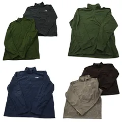 古着卸 まとめ売り ノースフェイス フリース 6枚セット (メンズ L ) ハーフジップ スタンドカラー ワンポイント ロゴ 中古 古着 NC8417