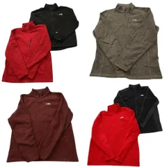 古着卸 まとめ売り ノースフェイス フリース 6枚セット (メンズ L ) フルジップ スタンドカラー ワンポイント ロゴ 中古 古着 NC8412
