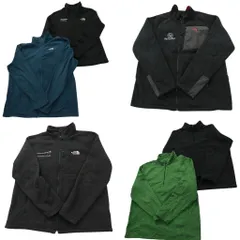 古着卸 まとめ売り ノースフェイス フリース 6枚セット (メンズ XL ) ワンポイント ロゴ スタンドカラー フルジップ 中古 古着 NC8411
