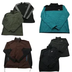 古着卸 まとめ売り ノースフェイス フリース 6枚セット (メンズ XL ) バイカラー ハーフジップ スタンドカラー ワンポイント 中古 NC8409