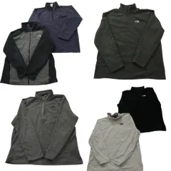 古着卸 まとめ売り ノースフェイス フリース 6枚セット (メンズ XL ) フルジップ バイカラー ワンポイント スタンドカラー 中古古着 NC8408