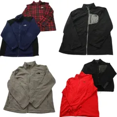 古着卸 まとめ売り ノースフェイス フリース 6枚セット (メンズ 2XL ) チェック フルジップ バイカラー ワンポイント 中古 古着 NC8403
