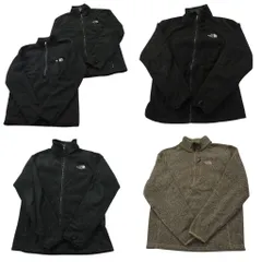 古着卸 まとめ売り ノースフェイス フリース MIX 5枚セット (メンズ S ) ハーフジップ フルジップ ブラック 中古 古着 NC8468