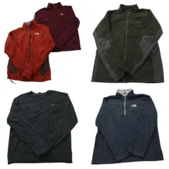 古着卸 まとめ売り ノースフェイス フリース MIX 5枚セット (メンズ M ) ハーフジップ クルーネック グリッドフリース 中古 古着 NC8465