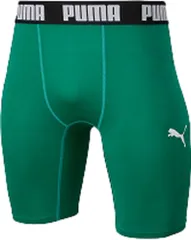 プーマ PUMA サッカー コンプレッション ジュニアショートタイツ キッズ 小学生 インナー スパッツ ウェア 練習 トレーニング クラブ 部活 吸水速乾 ワンポイント ロゴ ショーツ  656334 05 ペッパー グリーン×プー