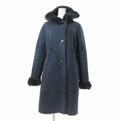 トゥデイフル TODAYFUL 美品 フェイクムートン フーデットコート ジャケット フーディ 38 紺 ネイビー 0610